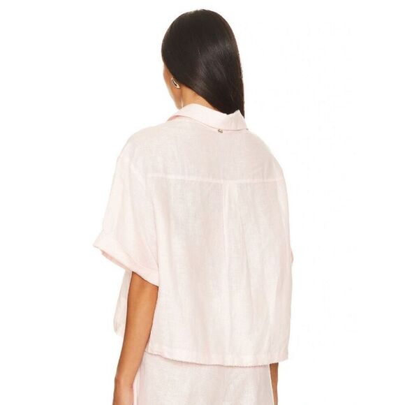 PQ Swim scalloped linen shirt - light pink - S - Picture 9 of 11